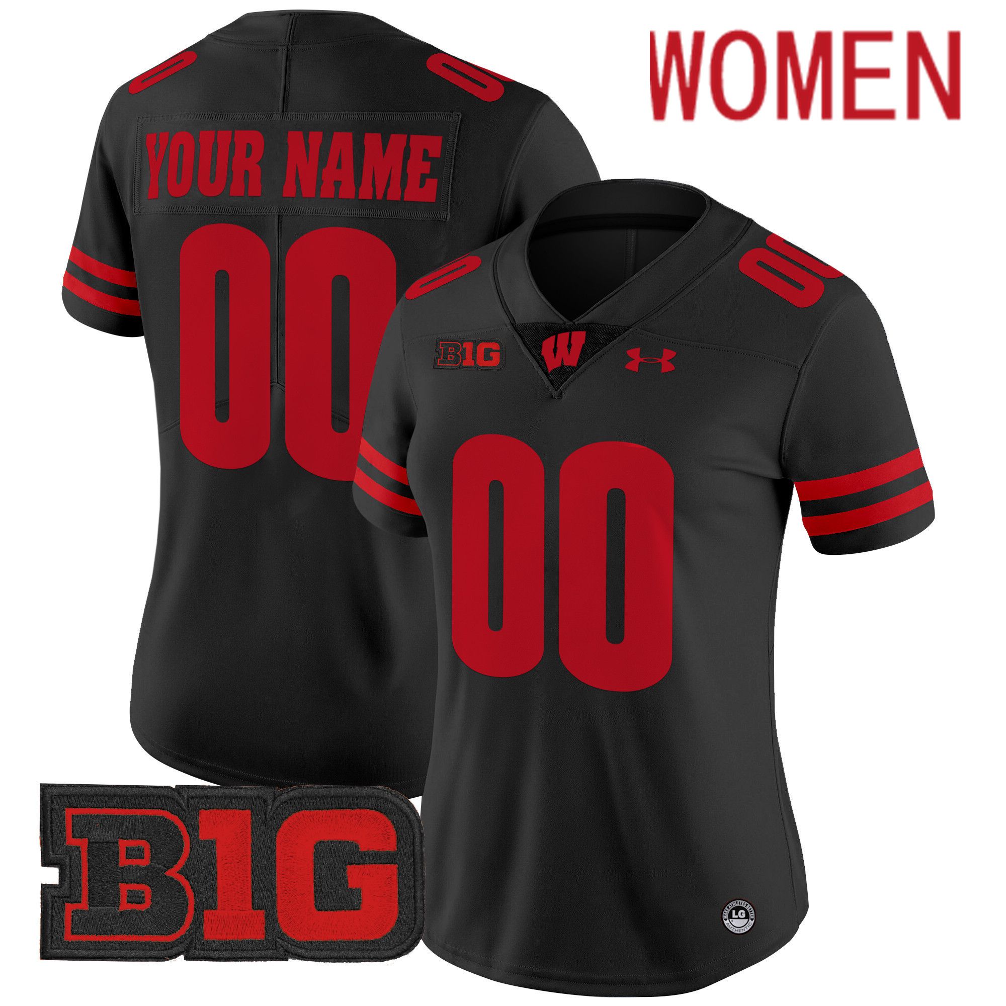 Women Wisconsin Badgers Black 2024 Vapor Limited Custom NCAA Jersey